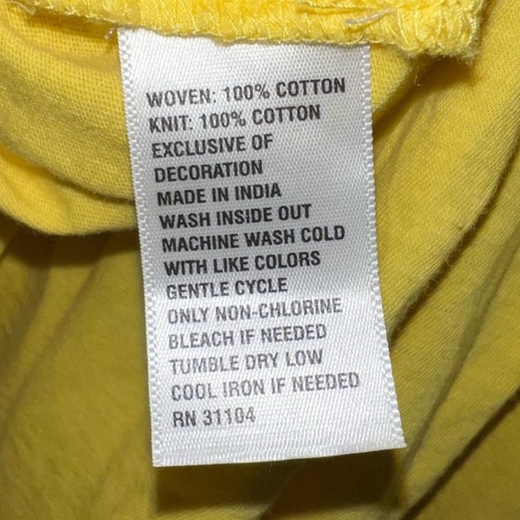 Crown & Ivy Eyelet Blouse 3X Peasant Top Look Yellow Pom-Poms Flutter Sleeves - Picture 10 of 10